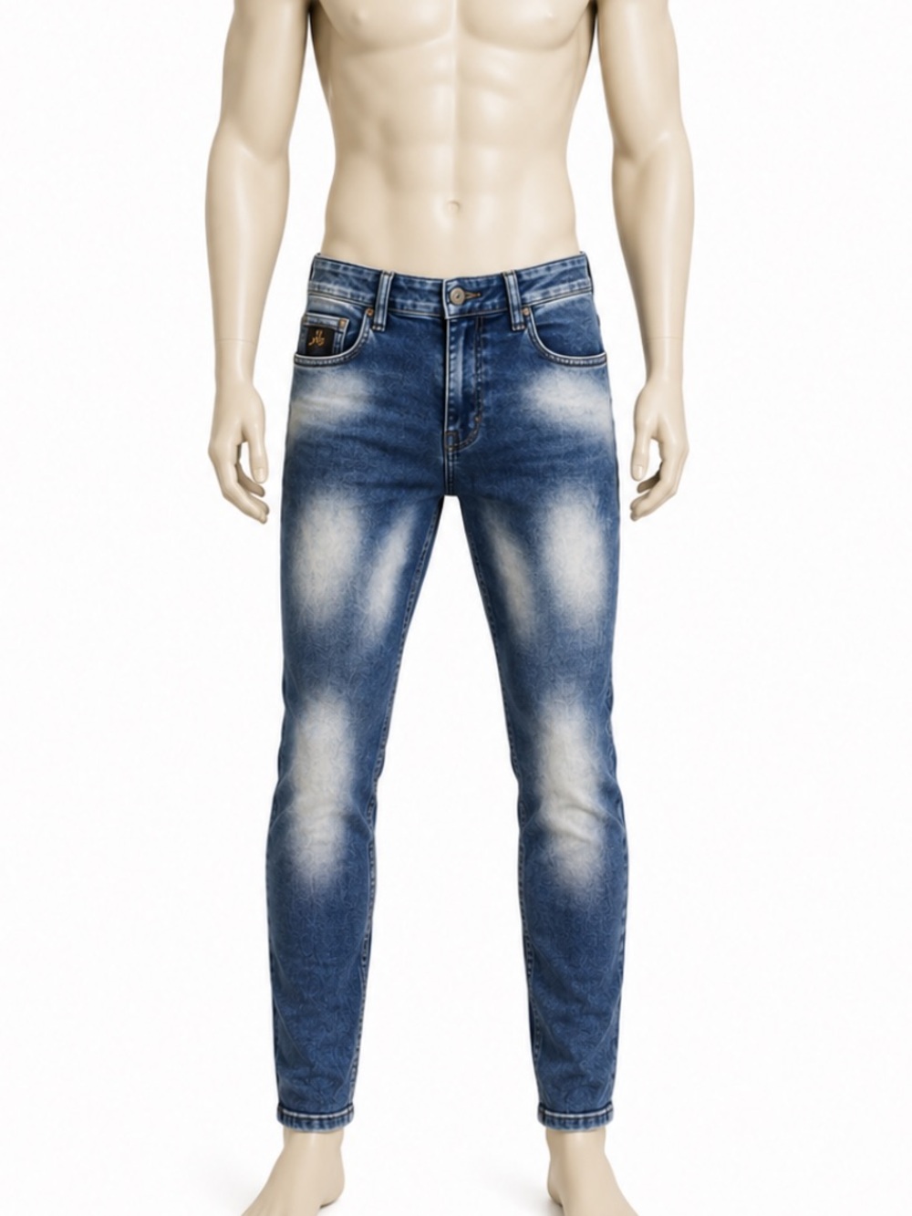 Johnny Jeans The Perfect Tailor Size 34 Skinny Bleached Men's Jeans